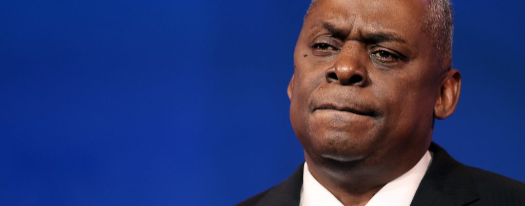 S. Army (retired) General Lloyd Austin looks forward after being formally nominated to be Secretary of the Department of Defense by U.S. President-elect Joe Biden at the Queen Theatre on Dec. 9, 2020 in Wilmington, Delaware.