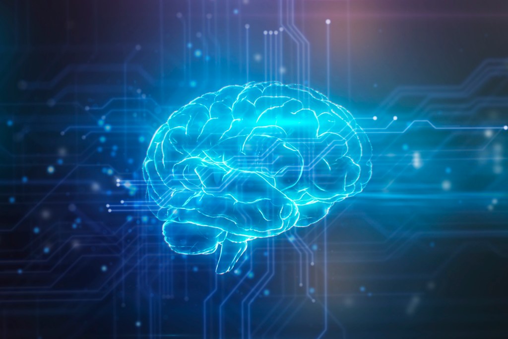 Visualization of a brain and artificial intelligence