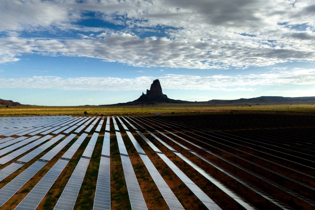 In an aerial view, the Kayenta Solar Plant is seen
