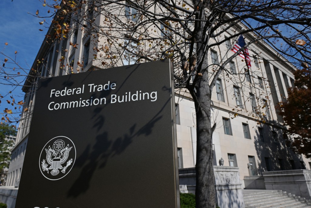 The headquarters of the US Federal Trade Commission (FTC) in Washington, DC, November 18, 2024. (Photo by ROBERTO SCHMIDT/AFP via Getty Images)