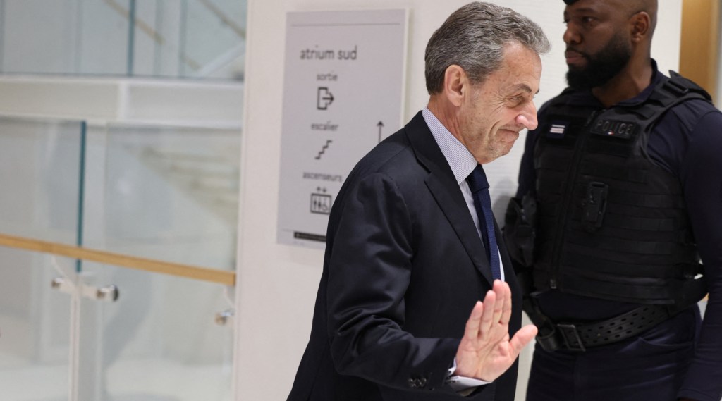 Former French president Nicolas Sarkozy leaves after a hearing in his trial on charges of illegal campaign financing from Libya for his successful 2007 presidential bid, at the Tribunal de Paris courthouse in Paris, on March 27, 2025. French prosecutors requested on March 27, 2025, a seven-year prison sentence for former president Nicolas Sarkozy in his trial on charges of accepting illegal campaign financing in an alleged pact with the late Libyan dictator. (Photo by ALAIN JOCARD/AFP via Getty Images)