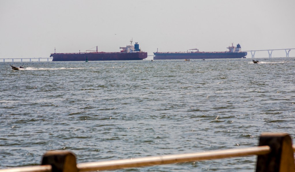 Two crude oil tankers
