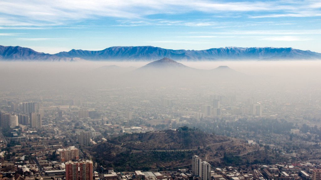 Fog over Santiago, Chile (via Getty Images)