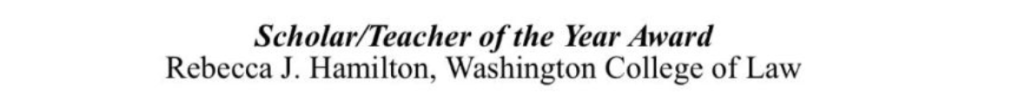 AU scholar/teacher of the year, Rebecca J. Hamilton